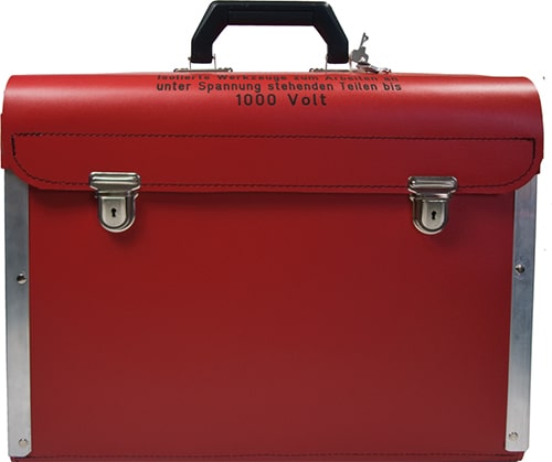 Leather tool case, red, large, for approx. 50 tools - ISOTOOLS
